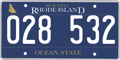 RI license plate 028532