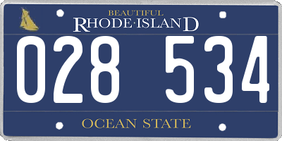 RI license plate 028534