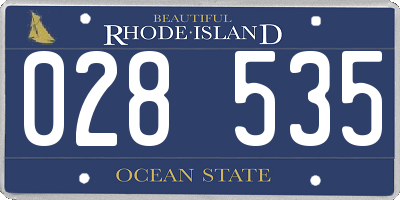 RI license plate 028535