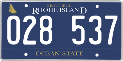 RI license plate 028537