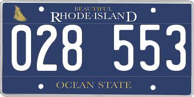 RI license plate 028553