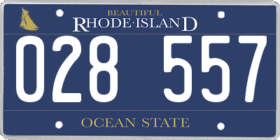 RI license plate 028557