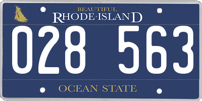 RI license plate 028563