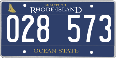 RI license plate 028573