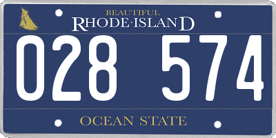 RI license plate 028574