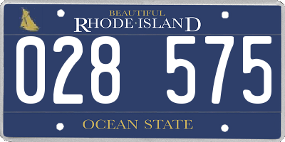 RI license plate 028575