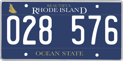 RI license plate 028576