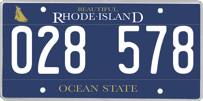 RI license plate 028578