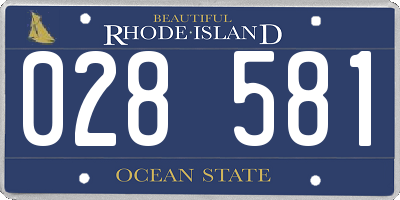 RI license plate 028581