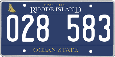 RI license plate 028583