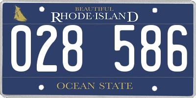 RI license plate 028586
