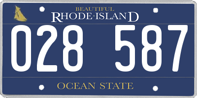 RI license plate 028587