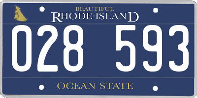 RI license plate 028593