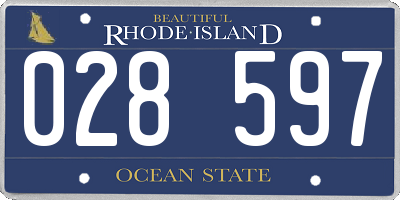 RI license plate 028597