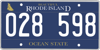 RI license plate 028598