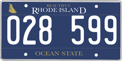 RI license plate 028599