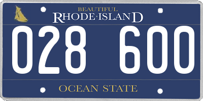 RI license plate 028600