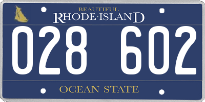 RI license plate 028602