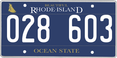 RI license plate 028603