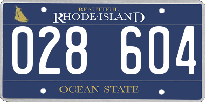 RI license plate 028604