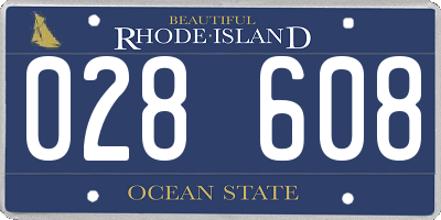 RI license plate 028608