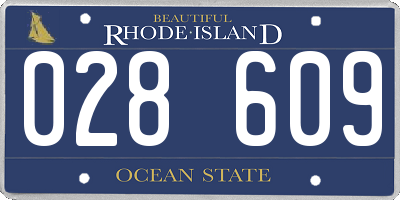 RI license plate 028609