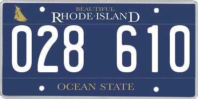 RI license plate 028610