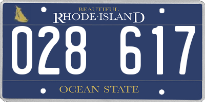RI license plate 028617
