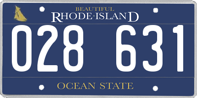RI license plate 028631
