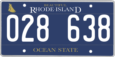 RI license plate 028638