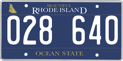 RI license plate 028640