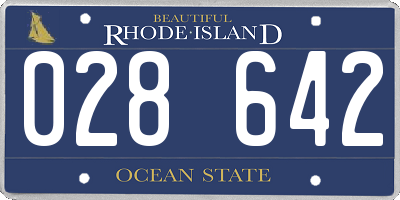 RI license plate 028642