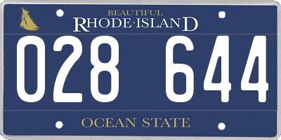 RI license plate 028644