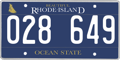 RI license plate 028649