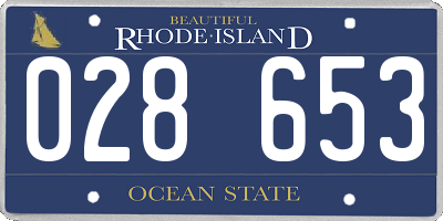 RI license plate 028653