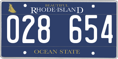 RI license plate 028654