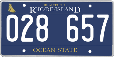 RI license plate 028657