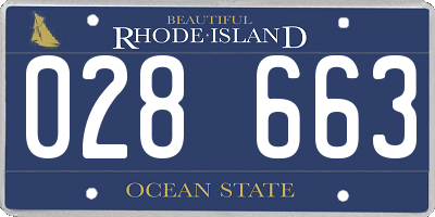 RI license plate 028663