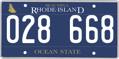 RI license plate 028668