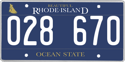 RI license plate 028670