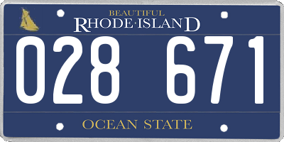 RI license plate 028671