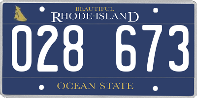 RI license plate 028673