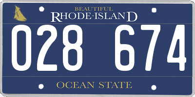 RI license plate 028674