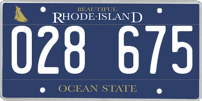 RI license plate 028675