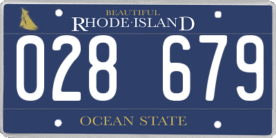 RI license plate 028679