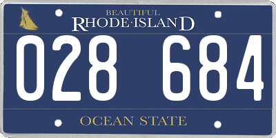 RI license plate 028684
