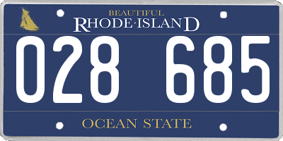RI license plate 028685