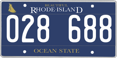 RI license plate 028688
