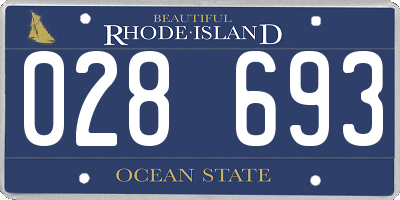 RI license plate 028693