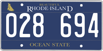 RI license plate 028694